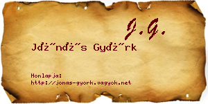 Jónás Györk névjegykártya