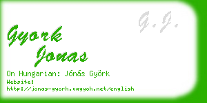 gyork jonas business card