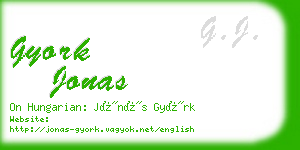 gyork jonas business card